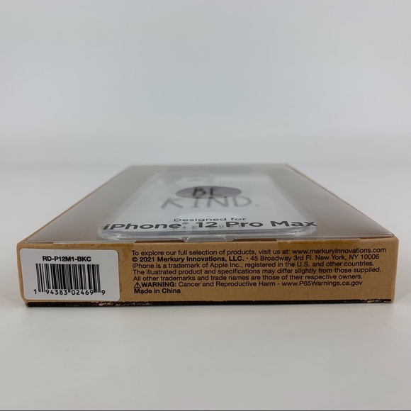 Rae Dunn NWT 'BE KIND' iPhone 12 Pro Max Clear Hard Shell Case - Picture 6 of 8
